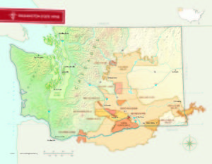 Map of the AVAs in washington, wine region guide