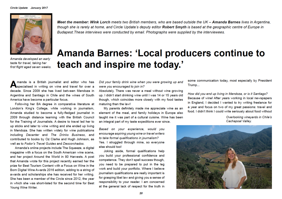Amanda Barnes Circle Wine Writers Update interview