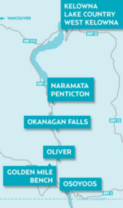 Okanagan wine valley map