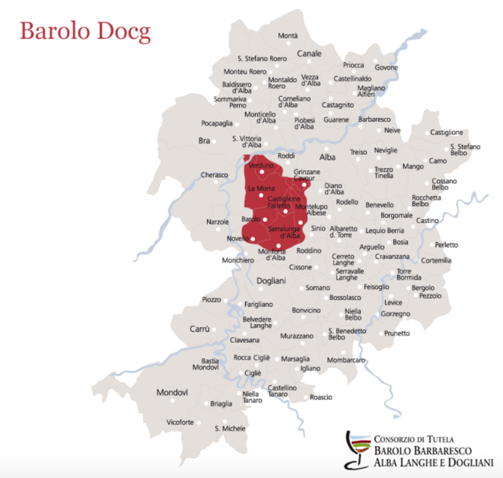 Barolo and Barbaresco wine map - Around the World in 80 Harvests