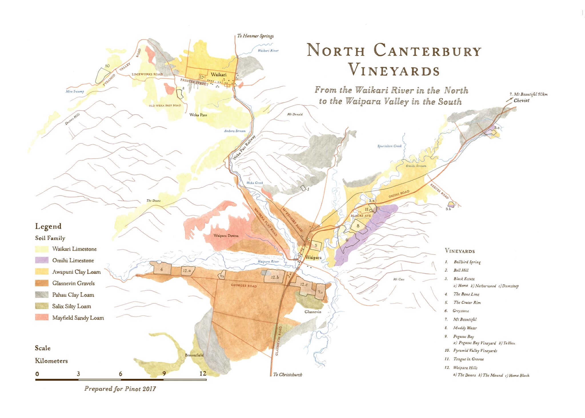 Map Of North Canterbury Vineyards 
